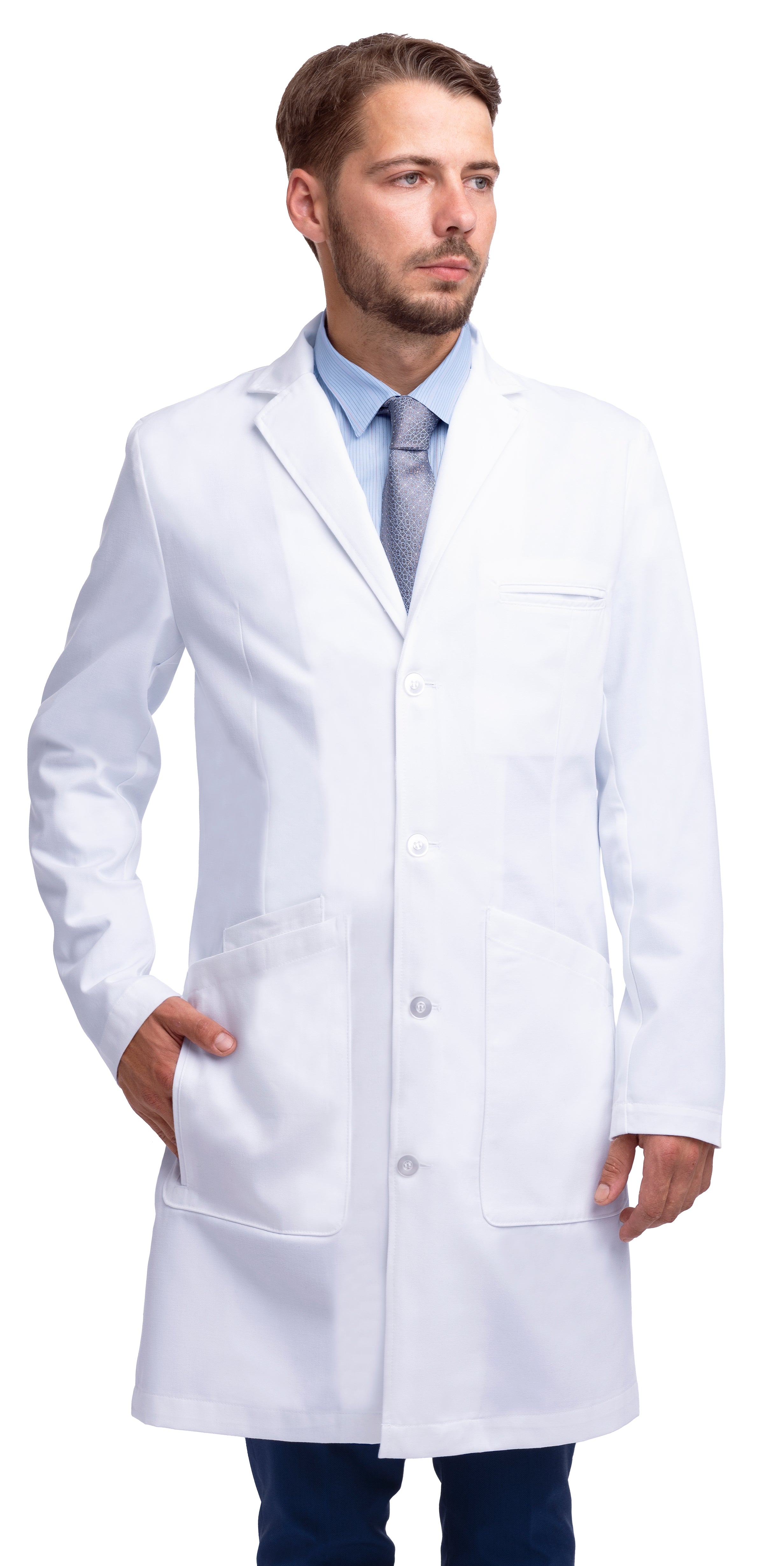 DR16 Men's Lab Coat - Professional Lab Coat For Men - Dr. James DR16 Men's Lab Coat - Professional Lab Coat For Men - Dr. James